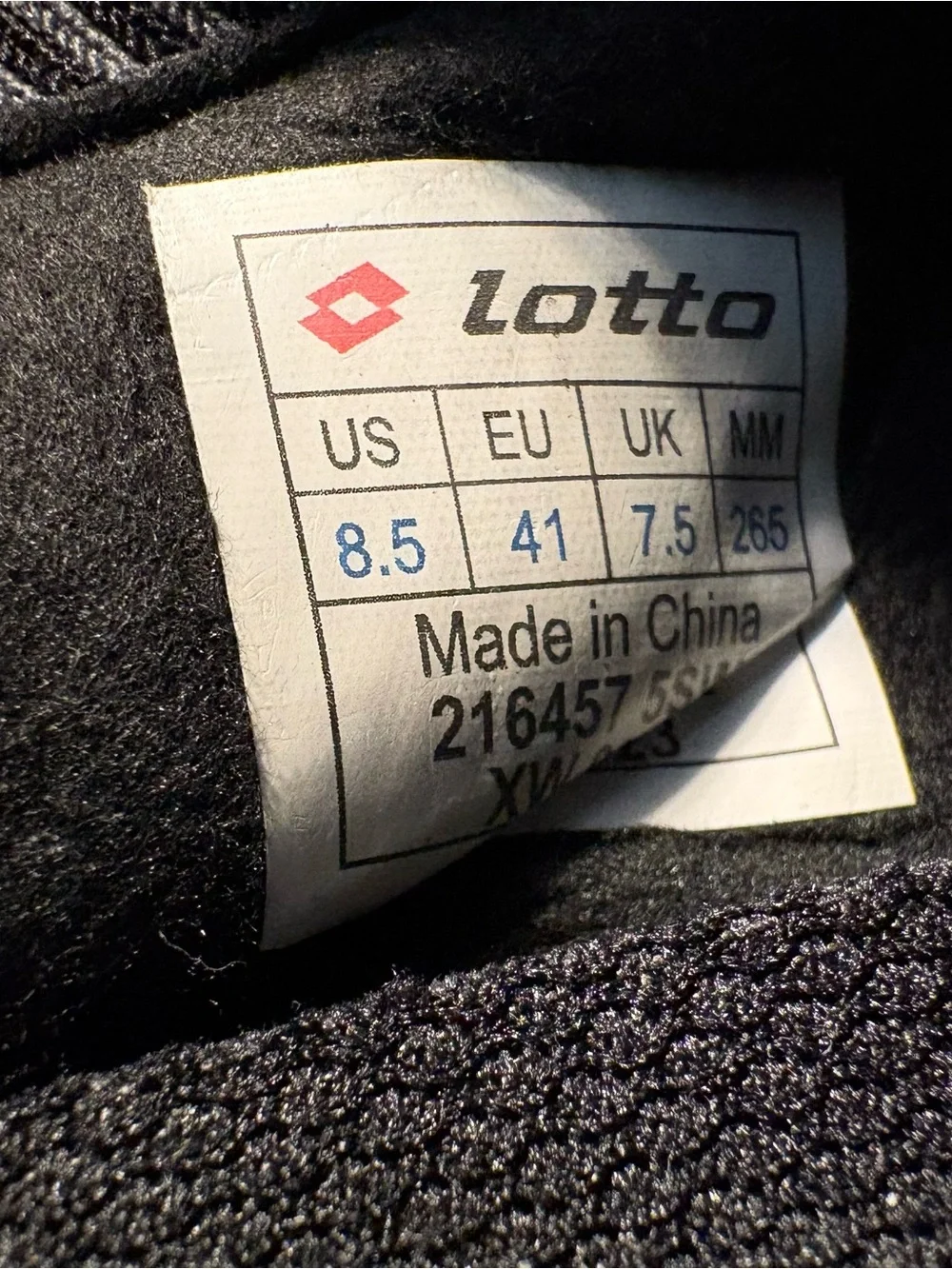 Lotto Tacto 250 ID Indoor Field Soccer Cleat Men 8.5 / Women 9.5 Black Gray Shoe